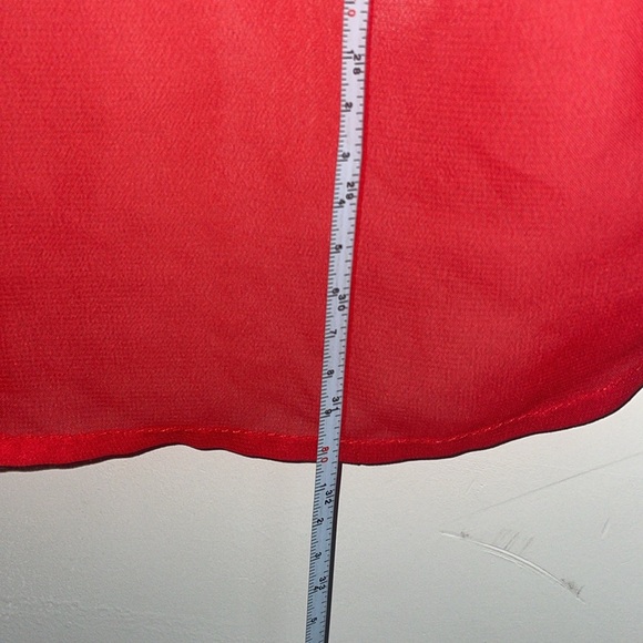 Alloy Red Sheer Long Sleeve Blouse size Large - Picture 6 of 7